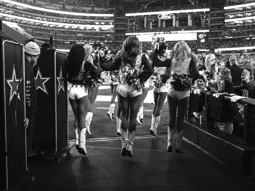 The walk onto the field in black and white.